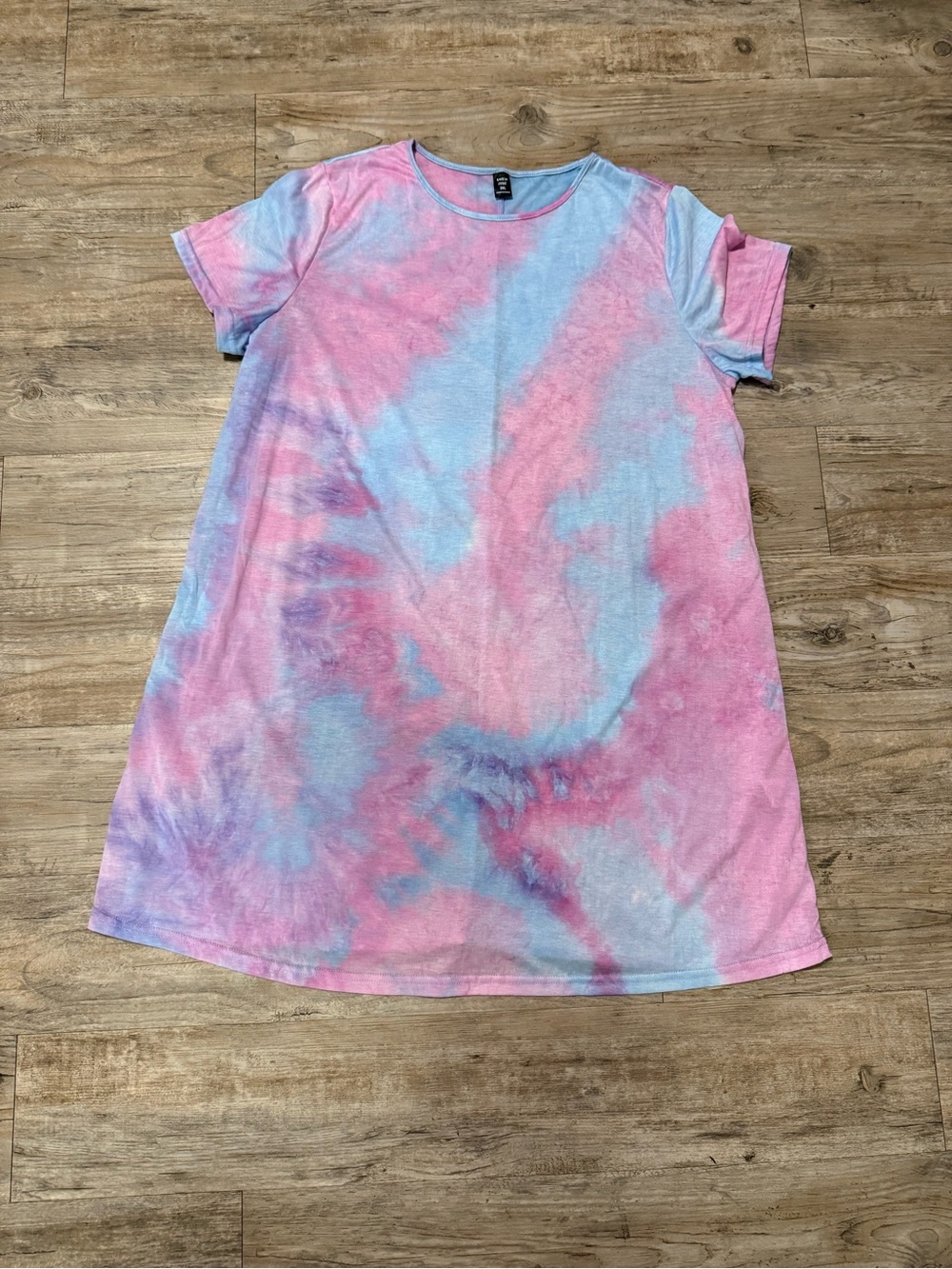 SHEIN Curve Pink and Blue Tie Dye lightweight Dress NWOT